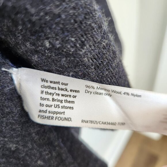 Eileen Fisher Women’s Medium Merino Wool Sweater Jacket Blue Felted Double Knit - Picture 5 of 7